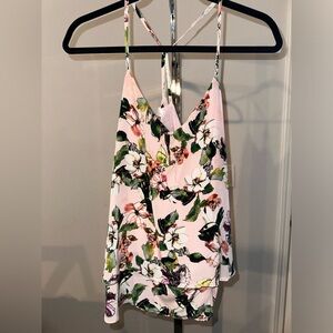 NWT Ecru Size Small Floral Strappy Blouse